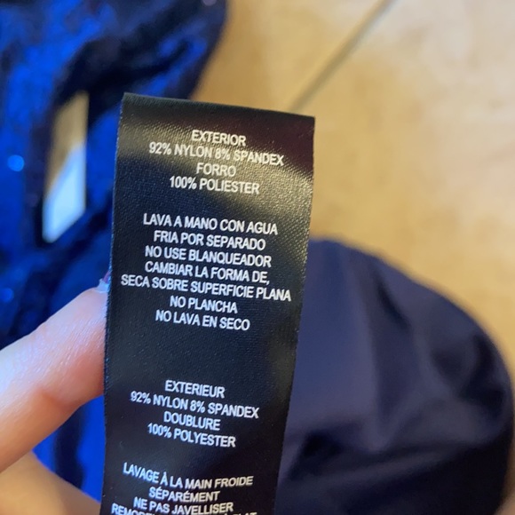 Nwt Eliza J Navy Sequin cocktail lace sequin Navy dress - Picture 10 of 11